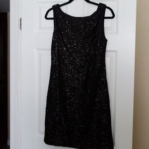 Black Backless Sequin Dress
